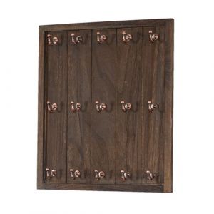 Image de Mendler Porte-tasses Marano, &eacute;tag&egrave;re de suspension, planche aux tasses, style shabby, vintage 50x45x5cm ~ marron