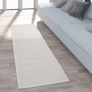 Paco Home - Tapis Ext&eacute;rieur Terrasse Et Balcon Tapis Cuisine Monochrome Moderne Cr&egrave;me Beige 80x200 cm