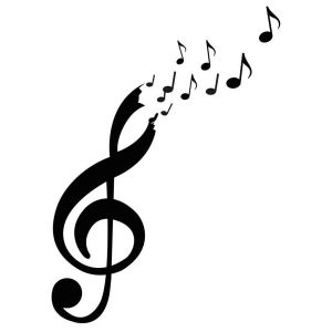 Ruedelafete Sticker Clé de Sol noire 20x70cm