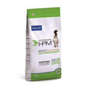 Virbac 12kg Neutered & Entire Saumon Adult Veterinary HPM Croquettes pour chat : -15 € !