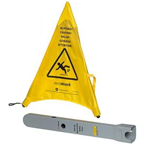 Easy absorb P-10006 Panneau de signalisation antidérapant Attention ! ", Pop Up multilingue, jaune, 53,5 cm