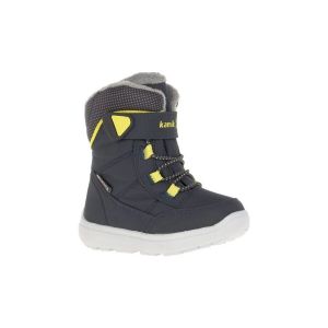 Kamik Bottes de neige Stance2 unisexes pour enfant, Bleu marine/jaune, 22 EU