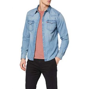 Image de Levi's Barstow Western Standard Chemise Casual, Bleu (Red Cast Stone 0001), Large Homme