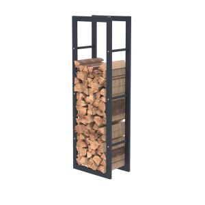 BC-Elec HHWPF0015 Rangement à bois en acier noir 125*40*25CM, rack pour bois de chauffage, range-bûches - Noir
