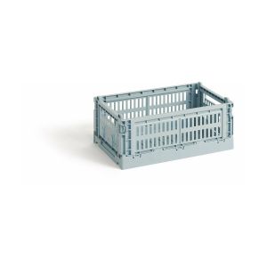 Hay Panier en mati&egrave;re recycl&eacute;e bleu poudr&eacute; S Colour Crate