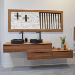 Meuble sdb teck massif khaléïconcept 225