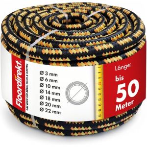 Corde structure tress&eacute;e, r&eacute;sistance &agrave; la traction K2 Noir-Orange Diam&egrave;tre: 10 mm Longueur: 30 m