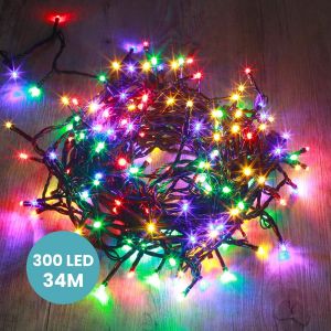 Image de SkyLantern Guirlande Noel 34M Intérieur et Extérieur 300 LEDs Multicolores - Guirlande Lumineuse Sapin Cable Noir avec 8 Modes et Télécommande dont Minuteur