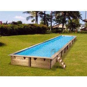 Image de Ubbink Linéa - Piscine rectangulaire hors sol en bois 1550 x 350 x 155 cm