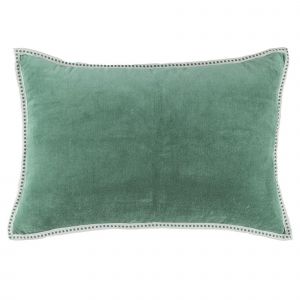 Housse de coussin velours Ella vert sauge