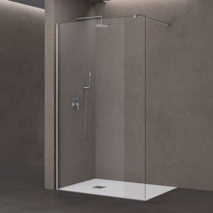 Paroi de douche à l'italienne transparent 120cm pare-douche Bremen2 120x200cm verre de sécurité 10mm stabilisateur rectangulaire - Tranparent - Sogood