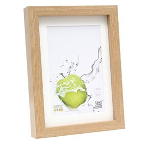 Deknudt Frames S40AH1 P1 Cadre Photo Basic avec Passe Partout Chêne Moulure Haute en Bois/MDF Naturel 20 x 30 cm