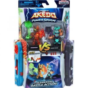 Moose Toys Akedo Légendes Powerstorm Coffret Duel 2 Combattants Miniatures et 2 manettes de Combat Burndown VS Shred Head