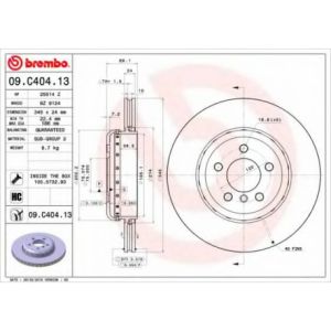 Image de Brembo 1 Disque de frein 09.C404.13