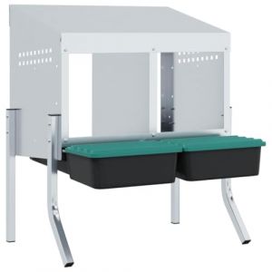 VidaXL Nichoir à poules2 compartiments avec pieds en acier galvanisé