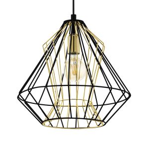 Image de Eglo Lampe à suspension, design cage, noir, D 39 cm, DREADFORT