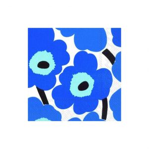 Image de Marimekko Serviette Unikko 33x33 cm Bleu