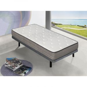Dormalit Matelas 80X180 BORDEAUX &Eacute;paisseur 20 CM Ressorts ensac s M&eacute;moire de forme sur 2 faces