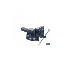 Cofan Étau d'établi parallèle tournant | Fabriqué en acier forgé | Largeur des mâchoires 10, 15 et 20 cm