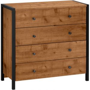 ChrisTable à manger en mélaminé blanc brillant 6 personnes L120