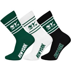 NFL NY JETS 3pk Crew Socks - GRN/WHT/BLK - 39/42