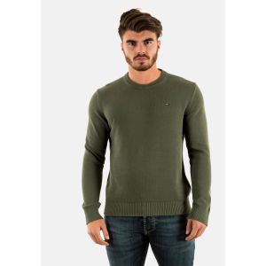 Tommy Jeans Pull Homme Sweater Slim Fit, Vert (Pewter Green), S