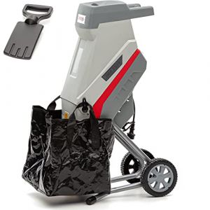 Ikra Broyeur de v&eacute;g&eacute;taux &eacute;lectrique IMH 2500, Sac de r&eacute;cup&eacute;ration de 45L inclus, 2.500W, Lames r&eacute;versibles Gris/Rouge