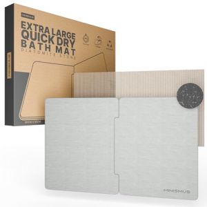 Tapis de Bain Minismus en Diatomite 80 x 50 cm Antid&eacute;rapant et Absorbant S&eacute;chage Rapide (Gris Clair)