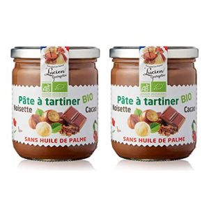 Lucien georgelin Lot de 2 Pâtes à tartiner Bio aux noisettes et cacao - 400g