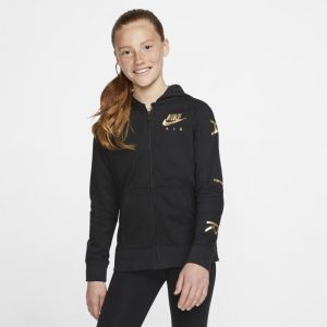 Nike Sweat à capuche entièrement zippé en tissu Fleece Air Fille plus âgée - Noir - Taille XS - Female