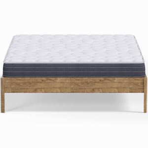 Homifab - Ensemble lit adulte 140x190 cm en bois massif Aina + Matelas mémoire de forme Memo hr - Brown