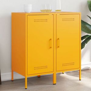 VidaXL Buffets 2 pcs jaune moutarde 36x39x79 cm acier