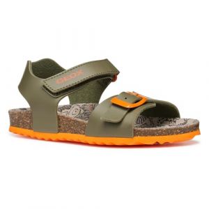 Geox J GHITA BOY B, Sandale gar&ccedil;on, Military/Orange,