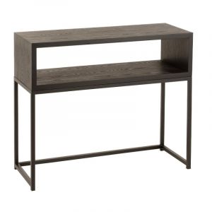 Image de Calicosy Console Effet Bois Foncé avec Casier Ouvert - L91 cm