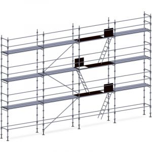 Echafaudage fa&ccedil;adier 104 m&sup2; lisses planchers