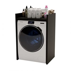 MRBLS_HOME Armoire pour machine à laver, sèche-linge, meuble de salle de bain, meuble de salle de bain, buanderie, plusieurs couleurs, 66 x 97 x 62 cm, noir