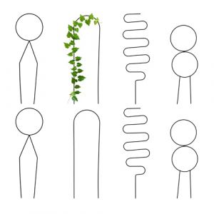 Relaxdays Tuteur &agrave; Plantes, en Lot de 8, m&eacute;tallique, pour Plantes d'int&eacute;rieur et en Pot, Design Original, Noir