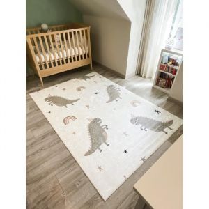 Nazar Tapis enfant dinosaure RUGS - 120x160 cm - Happy - Vert