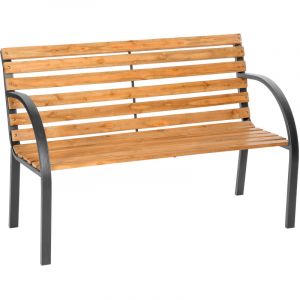 Image de TecTake Banc de Jardin en Bois 119,5 cm x 62 cm x 83 cm