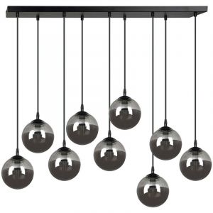 Emibig cosmo Plafonnier suspendu Globe Cluster noir avec abat-jour en verre graphite, 9x E14