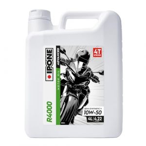 Ipone Huile Moto 4 Temps 10W50 R4000 RS - Semi-Synthétique - Haute Performance pour les motos de Route - Résistance Exceptionnelle à l'Usure - Protection du Moteur et de la Boîte de Vitesses - 4L