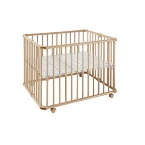 Image de Geuther Parc Lucilee +, 2261+, pliable, ajustable en hauteur, Bois, Naturel, Motif du fond: Lama, 76,2 x 97,4 cm