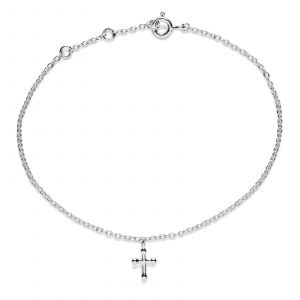 Agnès de Verneuil Bracelet argent mini croix Gris