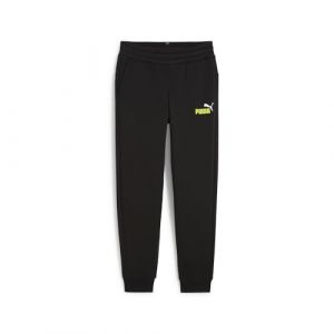 Image de Puma Ess+ Pantalon 2 Col Logo FL Cl B tricot&eacute;, Noir-Citron Brillant, 140 Gar&ccedil;on