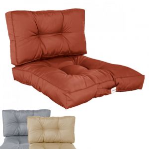 Linxor Kit de coussins pour salon de jardin capitonnés - 50 x 50 cm - Terracotta