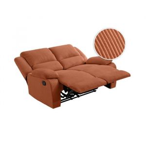 Loungitude Canapé de relaxation 2 places en velours côtelé - Terracotta