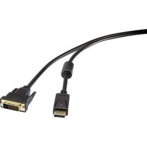 Renkforce Câble de raccordement 1404070 DisplayPort mâle - DVI mâle 24+1 pôles 1.8 m noir