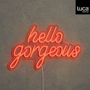 Neon Light Gorgeous - Rouge - 50 x 28 cm - Comprend un adaptateur et une minuterie