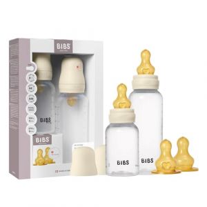 BIBS Baby BPA-freie Flasche Grow and Flow Set Silikon - Elfenbein