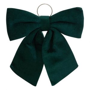 Déco de Noël Noeud XXL en Velours Vert 68 x 72 cm